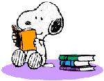 snoopy reading a book